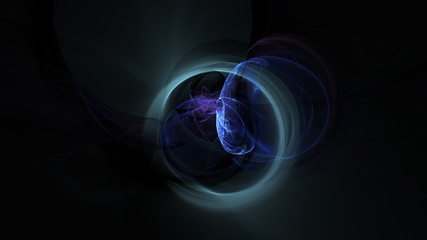 Abstract colorful blue glowing shapes. Fantasy light background. Digital fractal art. 3d rendering.