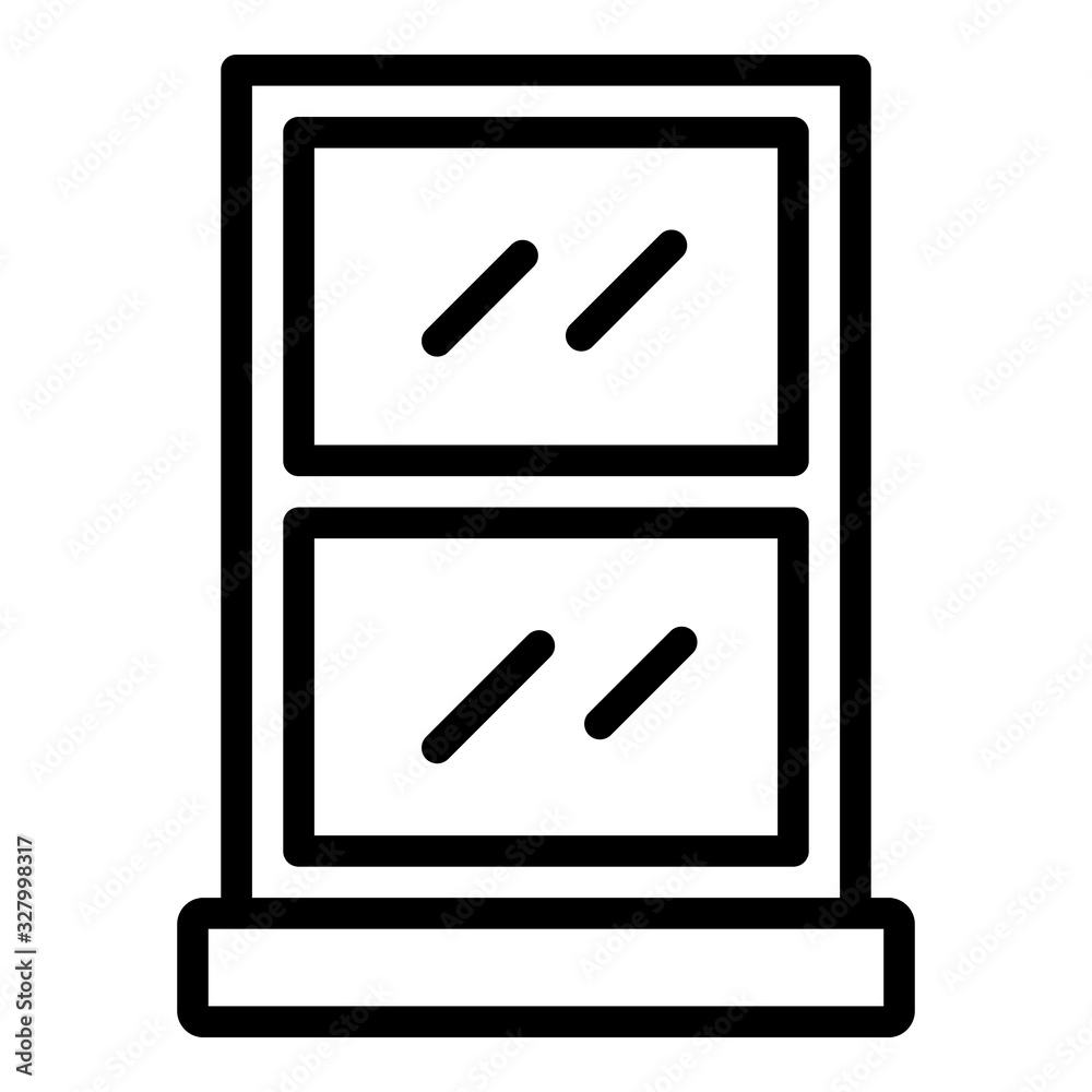 Poster transparent window icon. outline transparent window vector icon for web design isolated on white bac