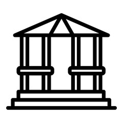 Arbor gazebo icon. Outline arbor gazebo vector icon for web design isolated on white background