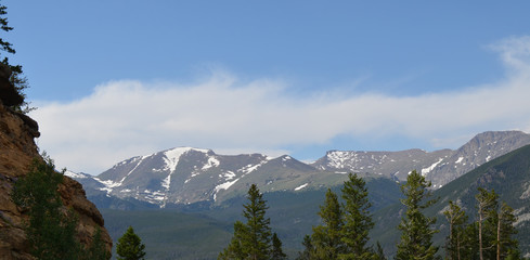 Early Summer in Colorado: Fairchild Mountain, Hagues Peak and Mummy Mountain As Seen from Many Parks Curve Overlook on Trail Ridge Road in Rocky Mountain National Park