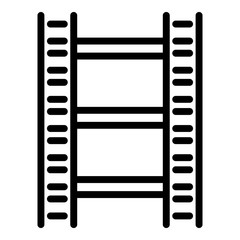 Obraz premium Wedding film photo icon. Outline wedding film photo vector icon for web design isolated on white background