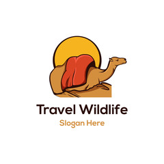 Camel Animal Wildlife Dessert Abstract Creative Illustration Icon Logo  Design Template Element Vector