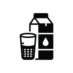 Black solid icon for milk 