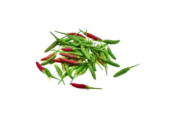 hot peppers on white background