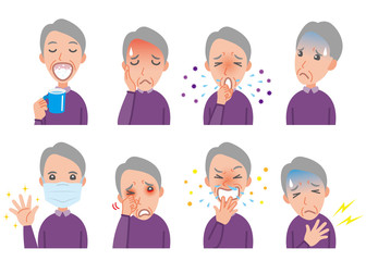 体調不良の男性のイラスト