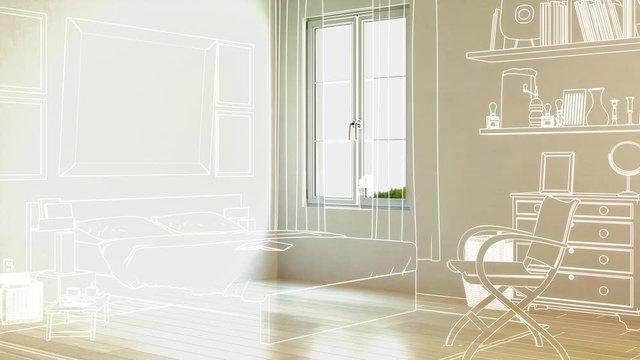 Inside my bedroom - loopable 3d visualization