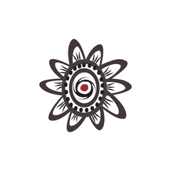 Aboriginal art dots painting icon logo design vector