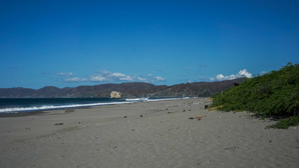 Beautiful aerial view of a sunset in  Naranjo Beach - Witch Rock Costa Rica