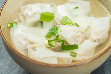 A bowl of delicious Chinese wonton