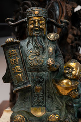 Chinese traditional bronze statue of the God of wealth