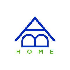 AB letter with home for logo design concept, very suitable in various business purposes, also for icon, symbol and many more.