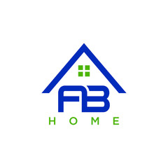 AB letter with home for logo design concept, very suitable in various business purposes, also for icon, symbol and many more.