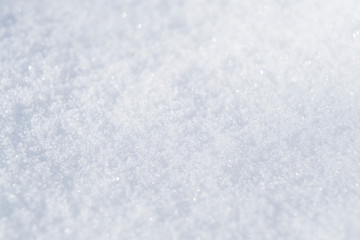 Background of fresh white snow. Winter snowflakes texture. Snow white texture winter background....