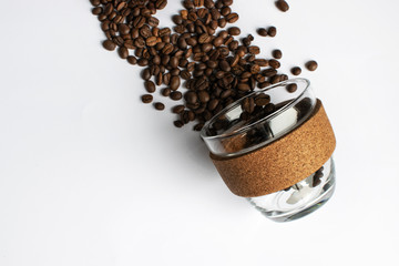 Reusable Coffee Eco Cup. Toughened Glass Cup & Natural Cork Band. Secure silicon lid. Reusable eco...