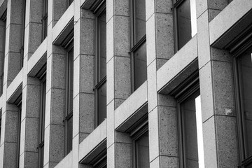 abstract pattern of modern windows on office building