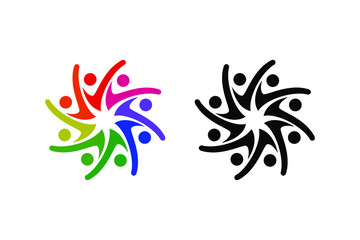 Obraz premium Circle people for logo design concept, very suitable in various business purposes, also for icon, symbol and many more.