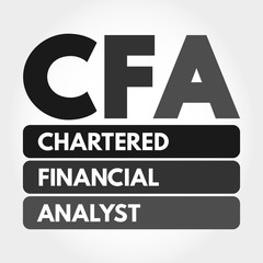 CFA - Chartered Financial Analyst acronym, business concept background