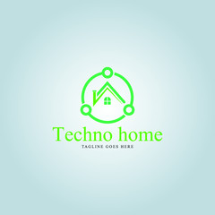 Technohome logo template vector free