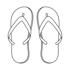 slippers flip flops, blue, cartoony, icon