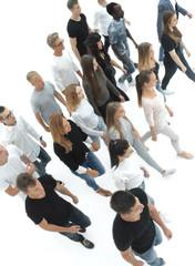super group of diverse young people are pointing at you
