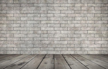 room with brick wall