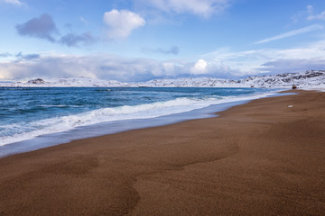 The coast of the Arctic ocean, the Kola Peninsula, Teriberka, Russia