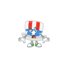 cartoon character design of uncle sam hat with a surprised gesture