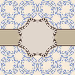 Vintage vector abstract flower frame with text place