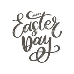 Colorful Happy Easter greeting card with flowers eggs and rabbit elements composition. EPS10 vector file organized in layers for easy editing.