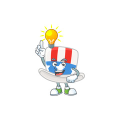 Smart uncle sam hat cartoon character has an idea