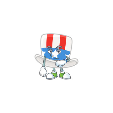A picture of uncle sam hat on a waiting gesture