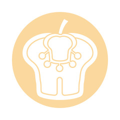 red bell pepper icon, block style