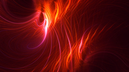 Obraz premium 3D rendering abstract red fractal light background