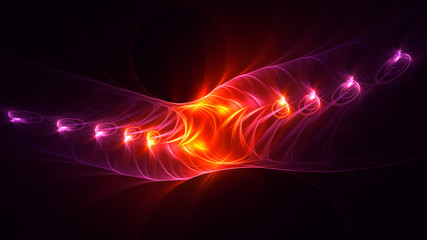3D rendering abstract red fractal light background