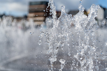 water drops on a fountain