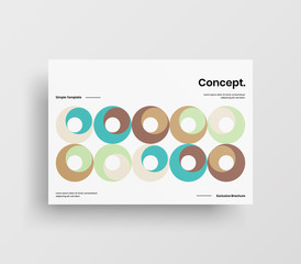 Creative business presentation vector A4 horizontal orientation front page mock up. Modern corporate report cover abstract geometric illustration design layout. Company identity brochure template.