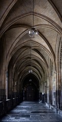 Fototapeta premium arched corridor in gothic cathedral