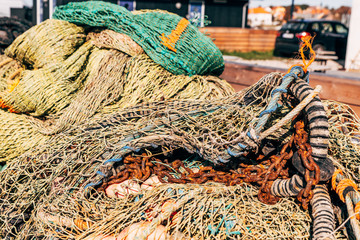 fishing nets in the harbor