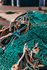 fishing nets in the harbor