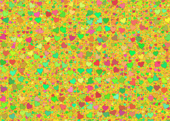 many multicolored small hearts backgrounds