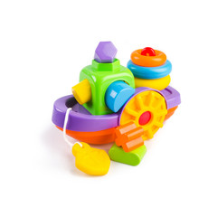 Toy or baby plastic boat toys on the background new.