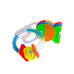 Toy or baby plastic rattle toys on the background new.