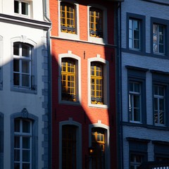 Obraz premium european apartment buildings with shadows