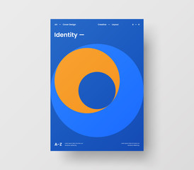 Amazing business presentation vector A4 vertical orientation front page mock up. Modern corporate report cover abstract geometric illustration design layout. Company identity brochure template.