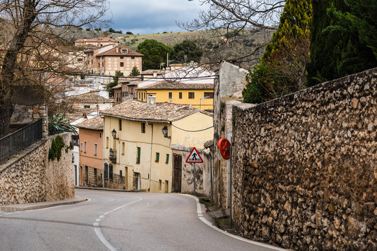Road in the medieval town of Pastrana in Spain