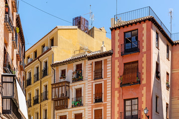Fototapeta na wymiar Toledo buildings on narrow old city street, Spain