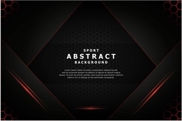  Modern sport background with red line and polygon shape