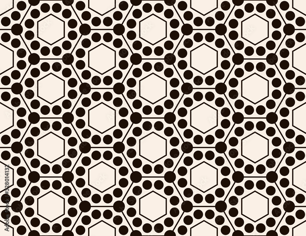 Aufkleber seamless abstract background with hexagons and halftone dots
