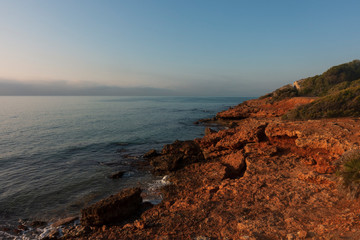 The coast of the renega at dawn in Oropesa