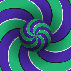 optical illusion with sphere and rounded lines